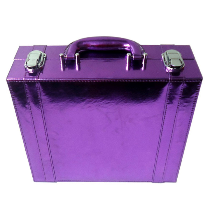 Mallette de Maquillage viollette avec des ampoules décoratives