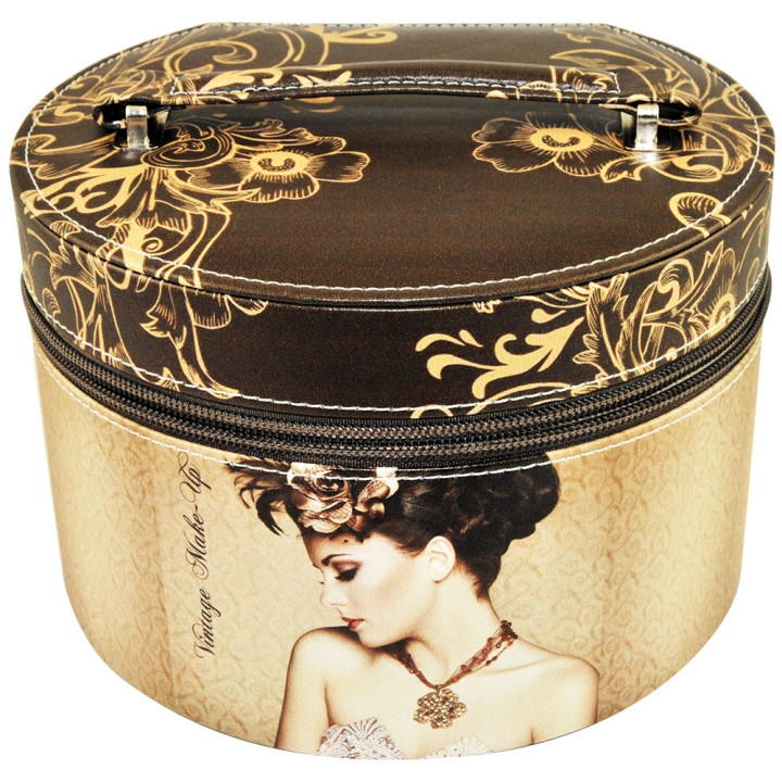 Mallette de maquillage Vintage marron - 36pcs