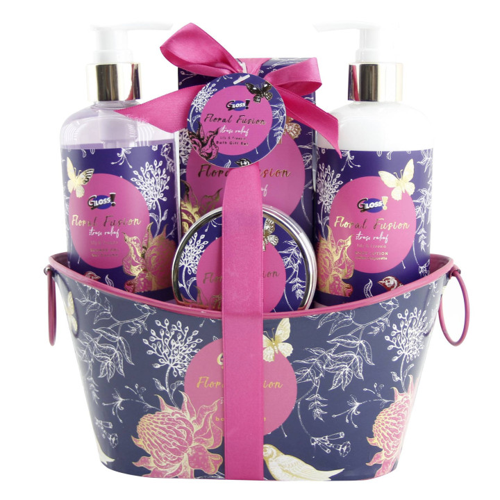 Panier soins beauté & bain - Lys & freesia - Collection Floral Fusion