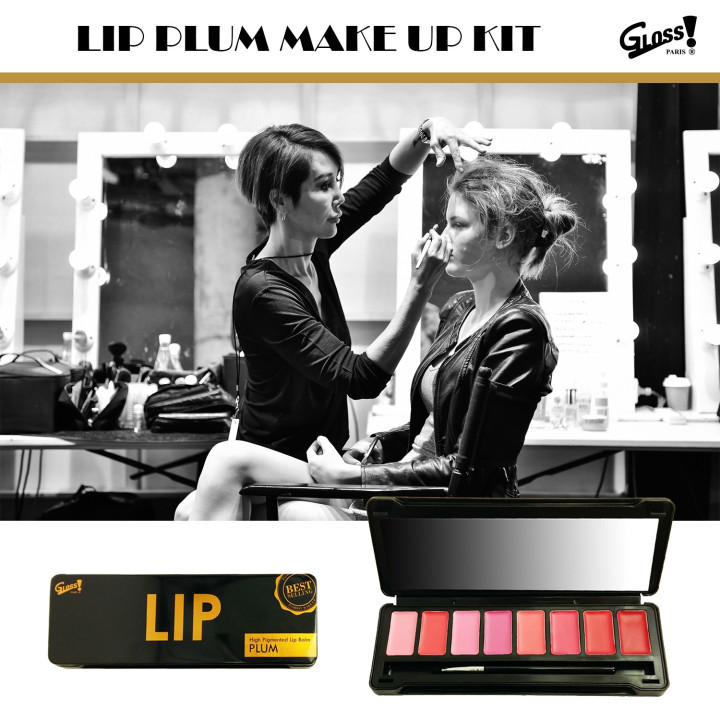 GLoss - Palette de maquillage - 8 Baumes à lèvres incluant 1 pinceau