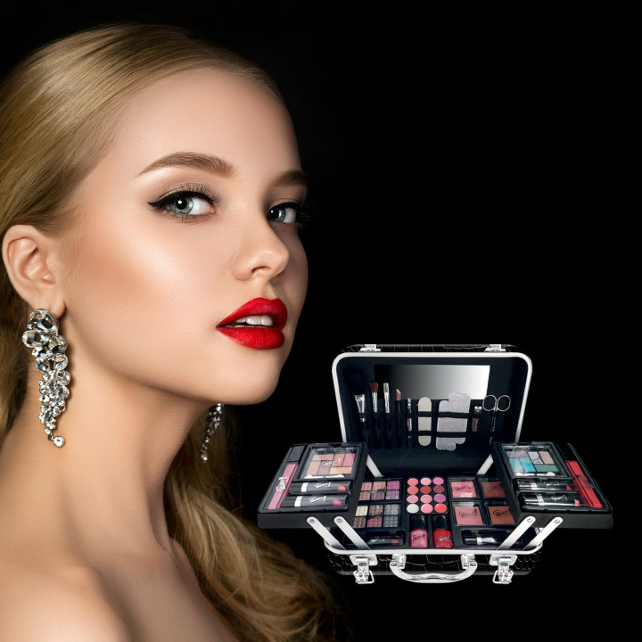 Mallette de maquillage XXXL - Design Croco - Idée cadeau