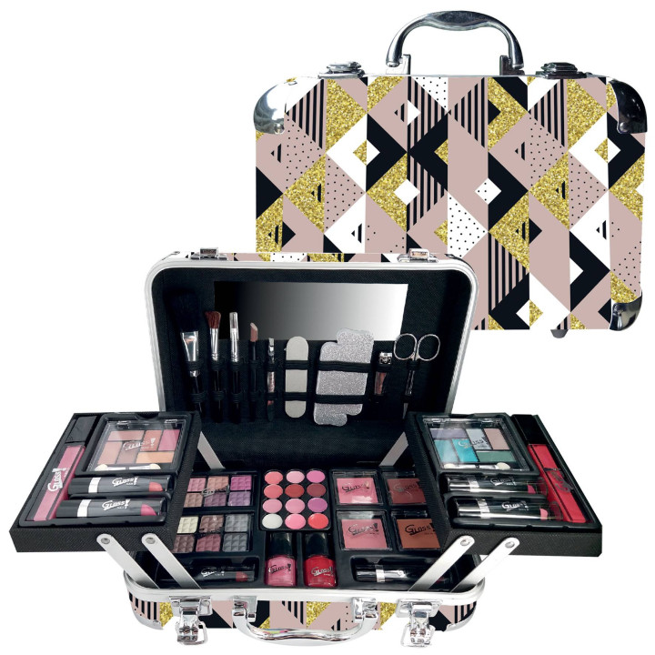 Mallette de maquillage XXXL avec accessoires de manucure - Modern Glam