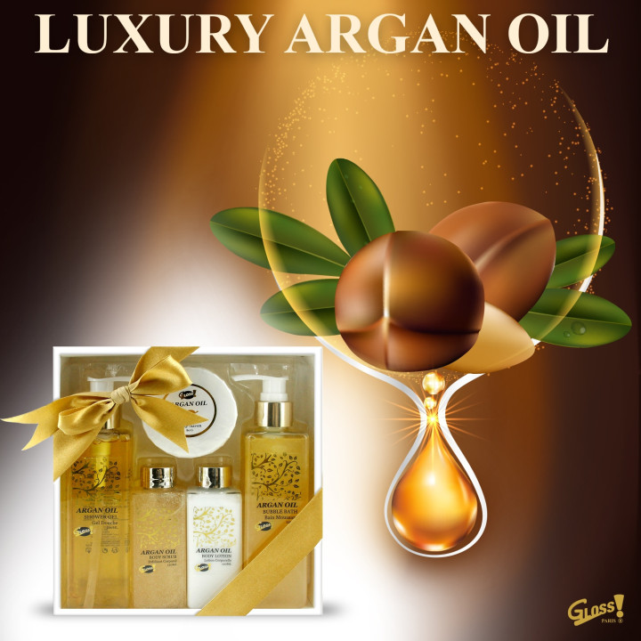 Coffret beauté de bain - Luxury - Huile Argan - Idée cadeau