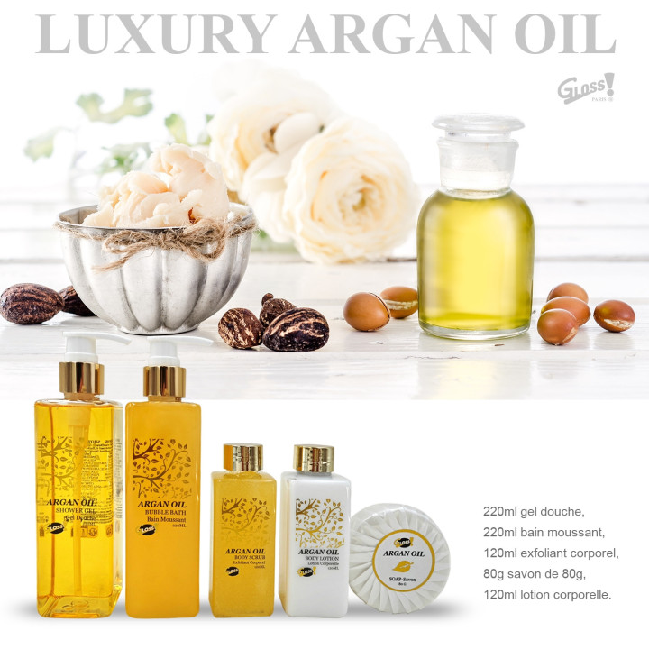 Coffret beauté de bain - Luxury - Huile Argan - Idée cadeau