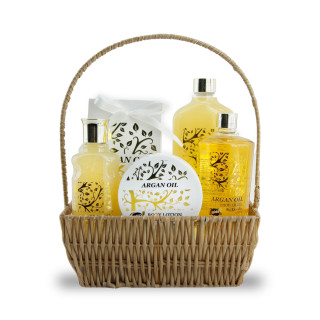 Coffret beauté de bain - Incluant un panier -  Huile Argan