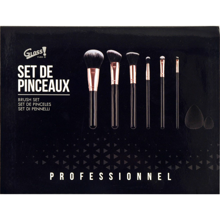 Coffret beauté - Set de pinceaux incluant 2 éponges à maquillage