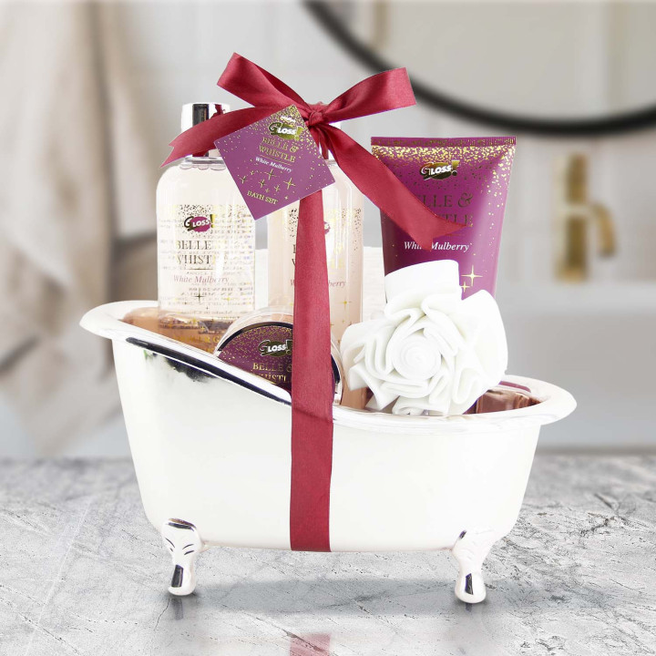 Coffret de bain - Baignoire de bain rose cuivrée - Mûre