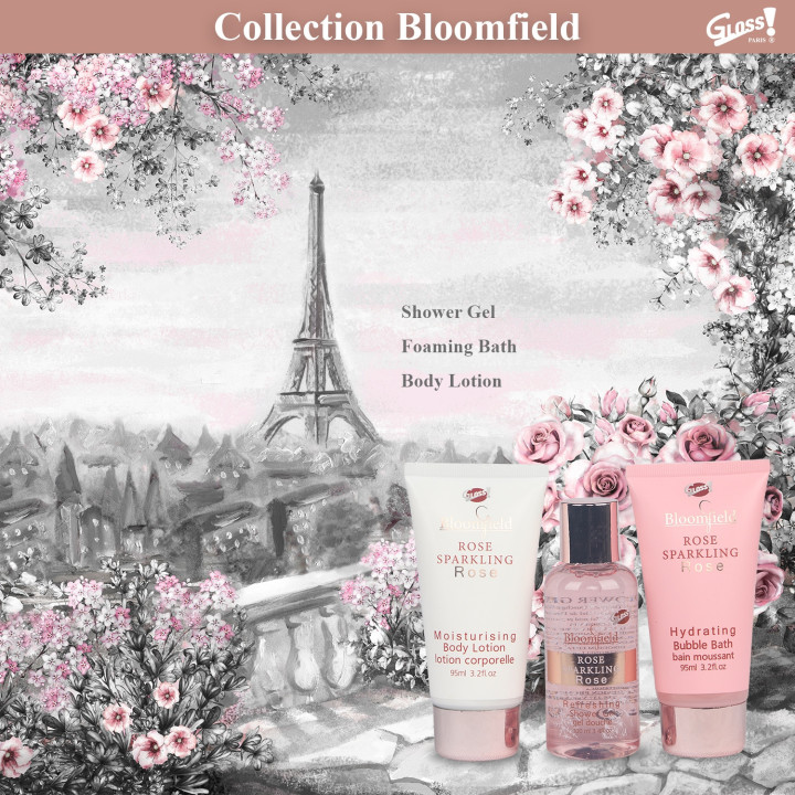 Trousse de bain rose pailletée -  Edition Bloomfield - Rose