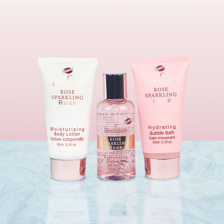 Trousse de bain rose pailletée -  Edition Bloomfield - Rose