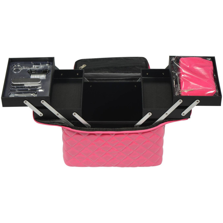 Vanity Professionnel - rangement pour maquillage et vernis - Rose