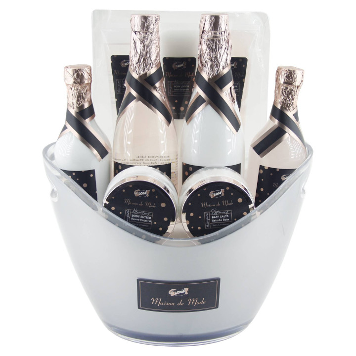 Coffret de bain & soins Premium - Seau à Champagne -   Lys et Freesia