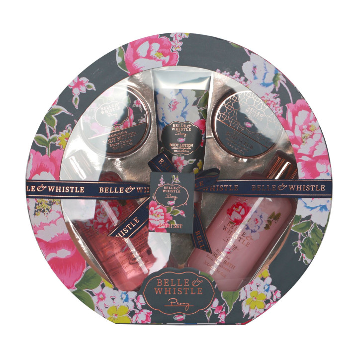 Coffret de bain rond au parfum délicat de pivoine - 5pcs
