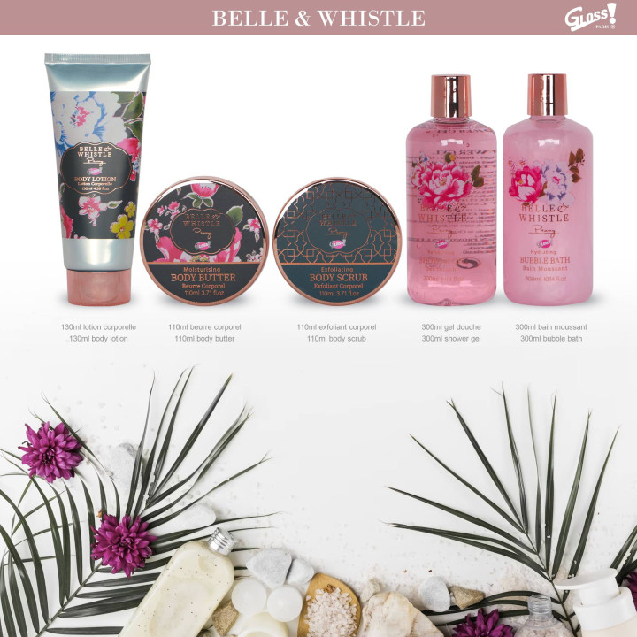 Coffret de bain rond au parfum délicat de pivoine - 5pcs