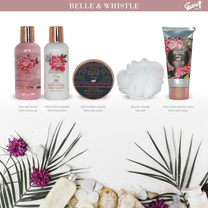 Coffret de bain cage au parfum délicat de pivoine - 5pcs