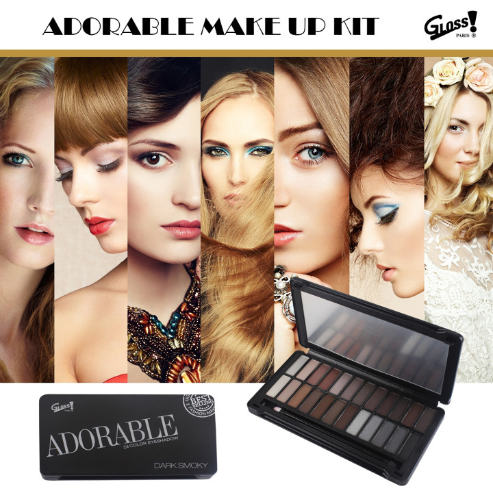 Palette de maquillage Smoky noir - 25pcs