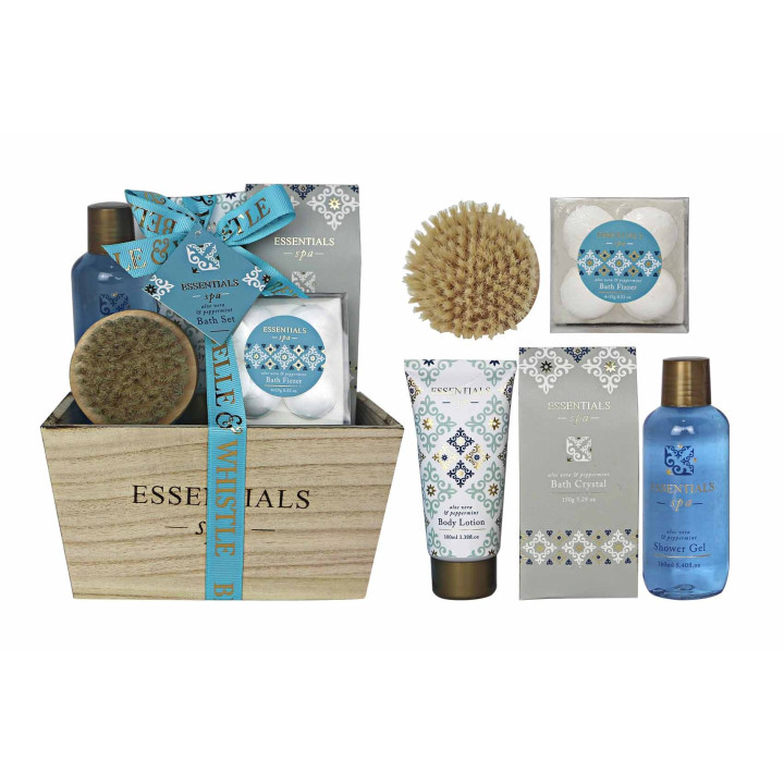 Essentials Spa - Corbeille de Bain en Bois - 5pcs