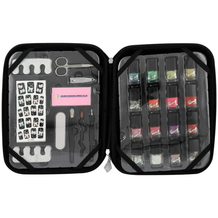 Set de manucure de 16 vernis - Collection Shopa Beauty - Black Croco