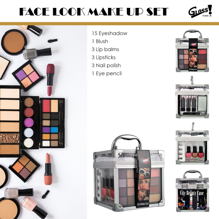 Mallette de maquillage City beauty Case gris - 36pcs