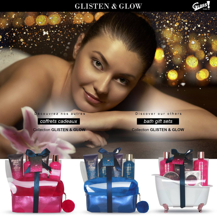 Coffret de bain rose au parfum fruité de grenade - 9pcs