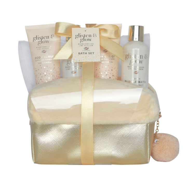 Coffret de bain au parfum délicat vanille tilleul - 4pcs