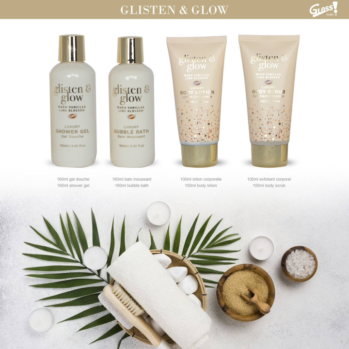 Coffret de bain au parfum délicat vanille tilleul - 4pcs