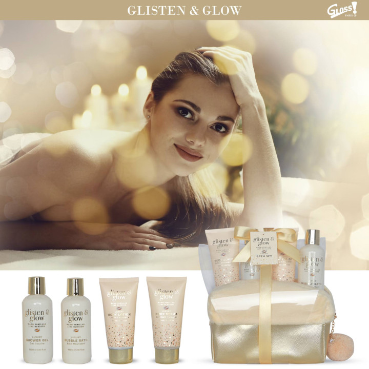Coffret de bain au parfum délicat vanille tilleul - 4pcs