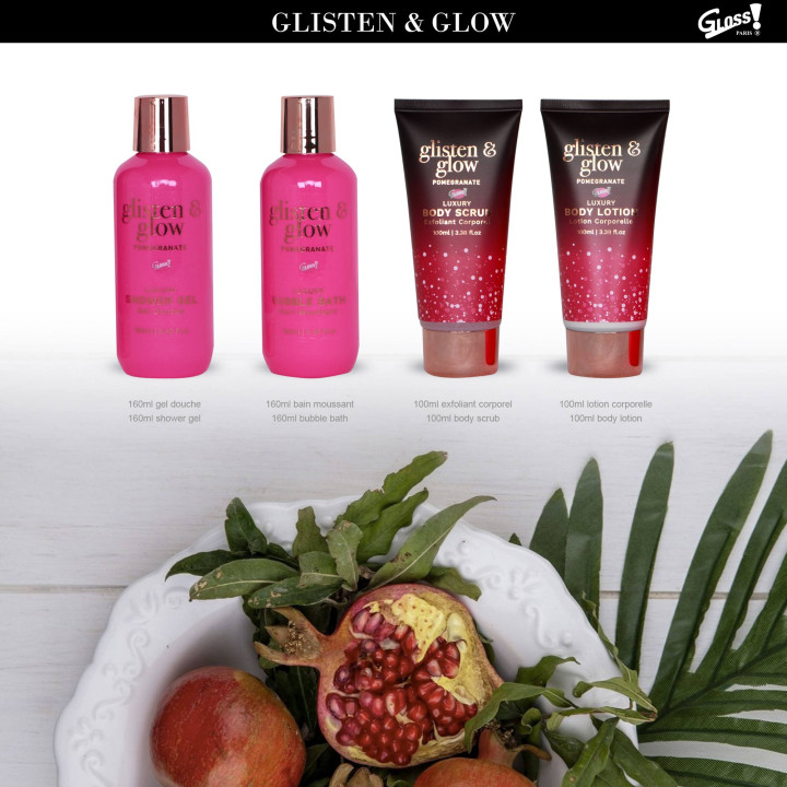 Coffret de bain au parfum fruité de grenade - 4pcs