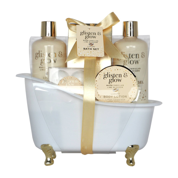 Coffret de bain au parfum délicat vanille tilleul - 8pcs