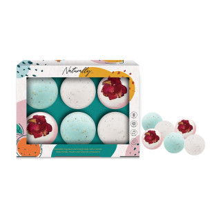Set de bain avec boule effervescente  à la Pivoine -6pcs