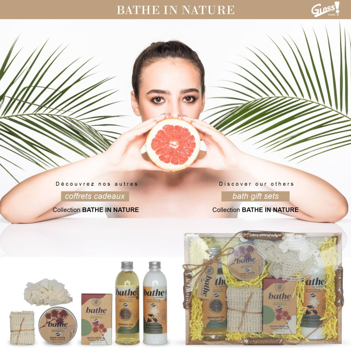 Coffret de bain corbeille au parfum Camomille et Pamplemousse - 6pcs