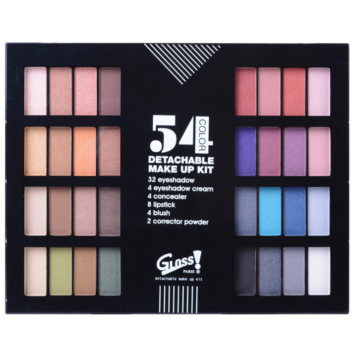 Palette de maquillage détachable customisable noir - 54pcs