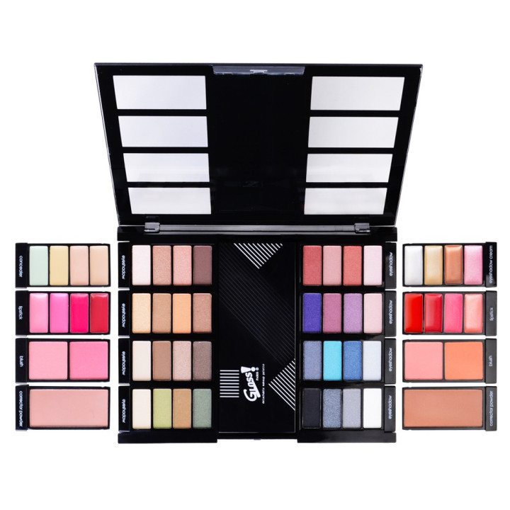 Palette de maquillage détachable customisable noir - 54pcs