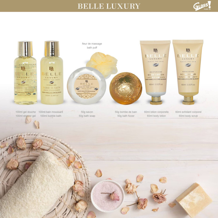 Coffret de bain au parfum délicat vanille tilleul - 7pcs