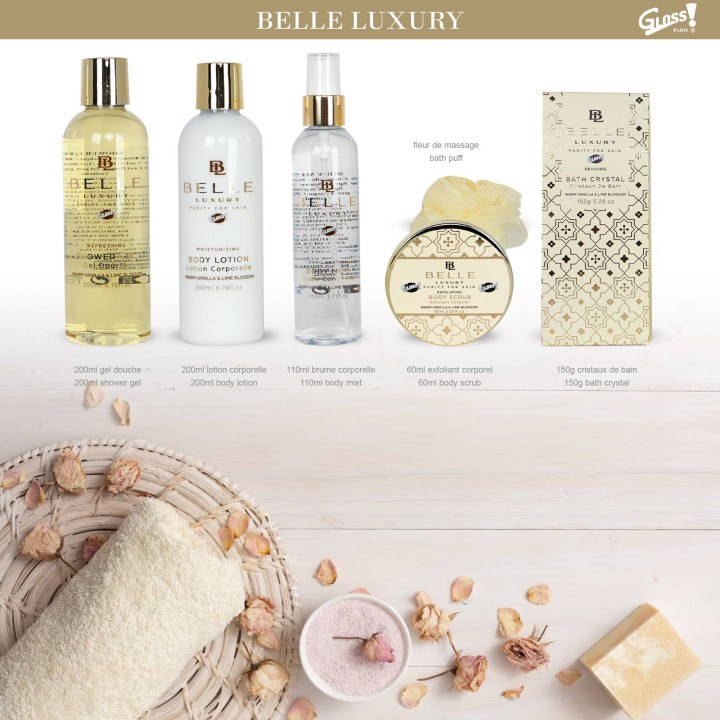 Coffret de bain cage au parfum délicat vanille tilleul - 6pcs