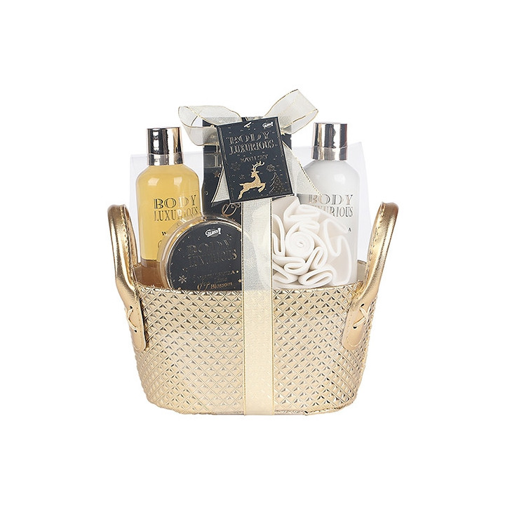 Panier gourmand de soins corporels - Vanille & Tilleul - Idée cadeau