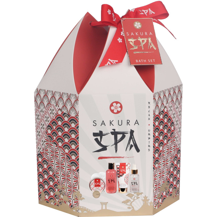 Coffret cadeau beauté - Set de bain - Grenade - Collection Sakura Spa