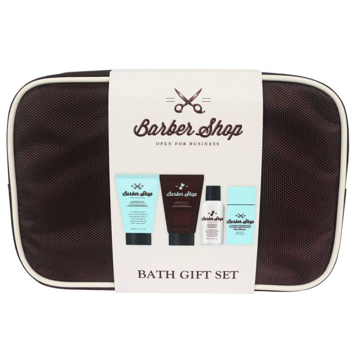 Kit rasage/manucure homme - Trousse marron Aloe vera / Menthe poivrée