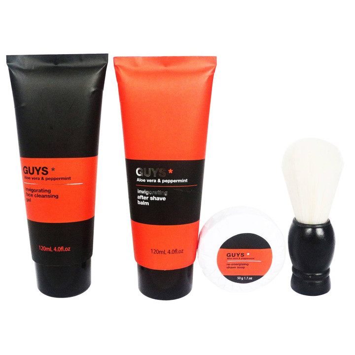 Coffret rasage - Trousse de bain Guys - Aloe vera et Menthe poivrée